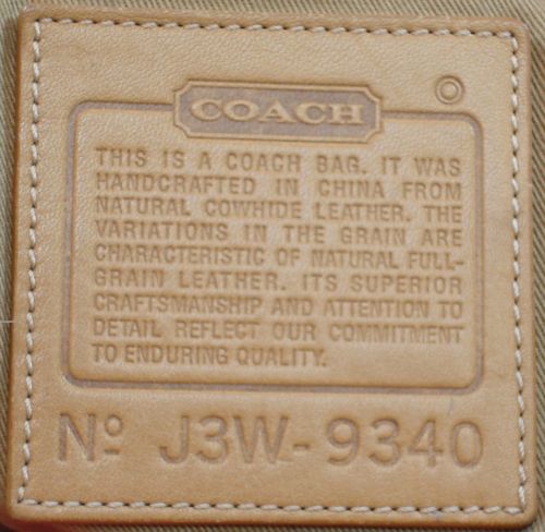 authentic coach bag serial number